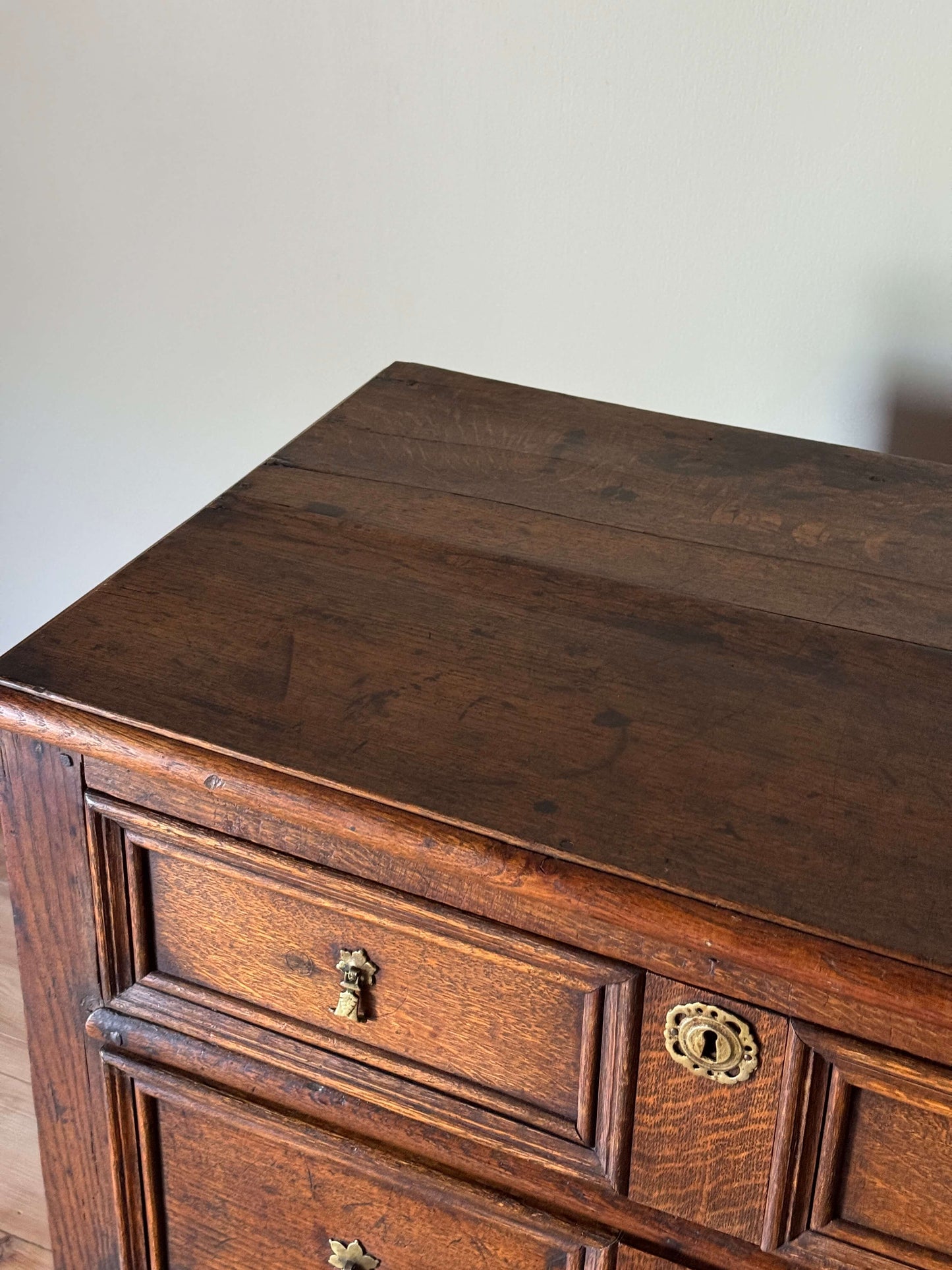 James II oak chest of drawers