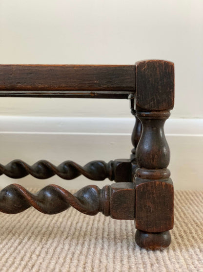 Antique oak cane footstool