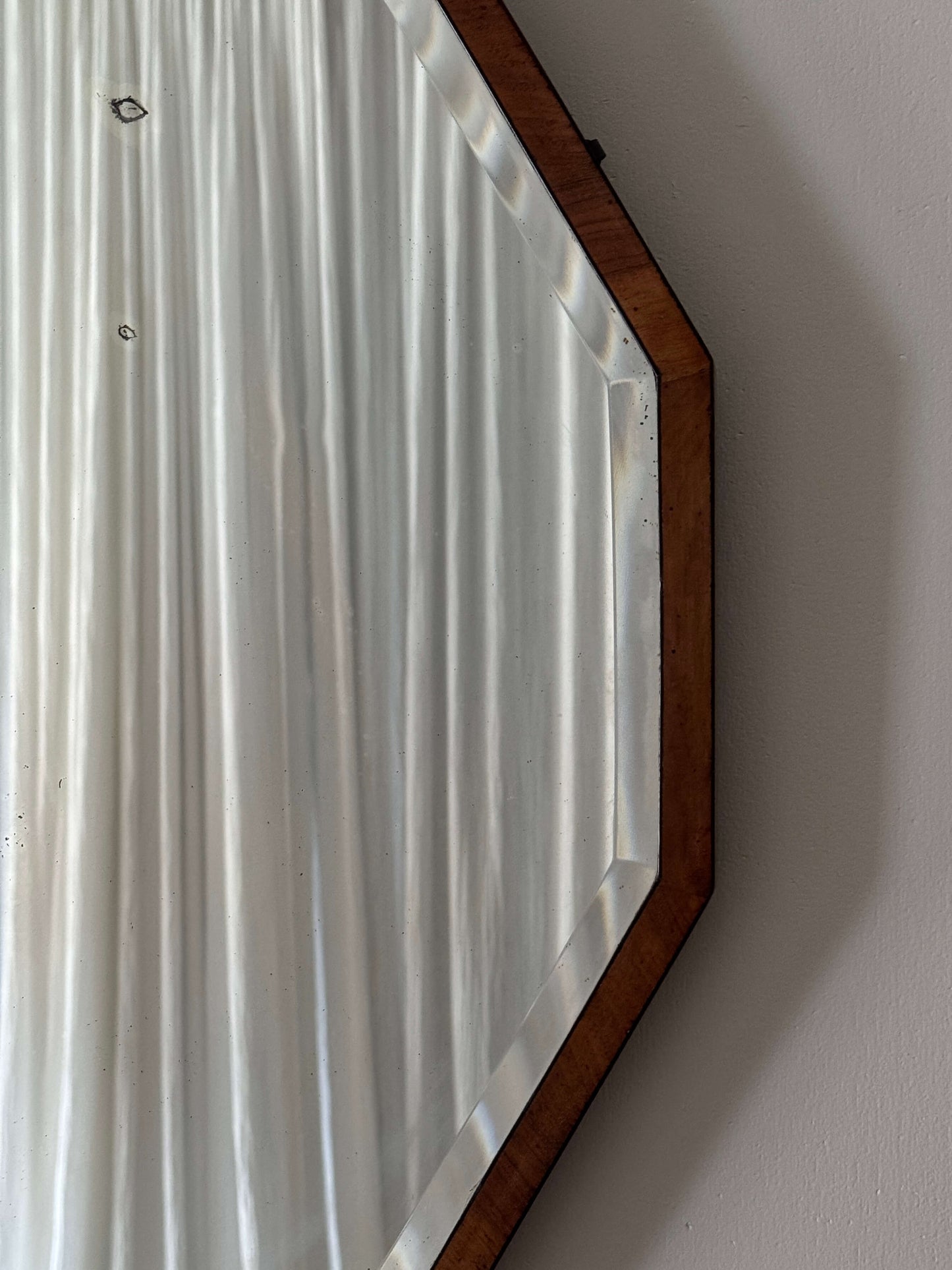 Antique walnut dodecagon mirror