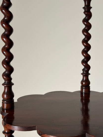 Victorian rosewood scalloped whatnot