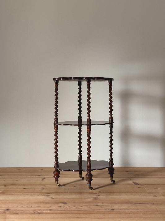 Victorian rosewood scalloped whatnot