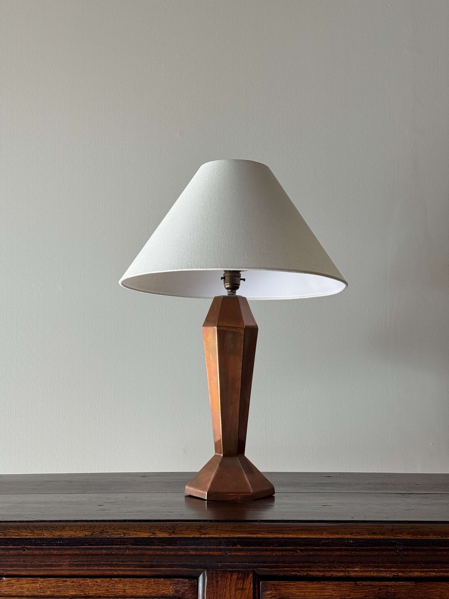 Mid-century copper table lamp