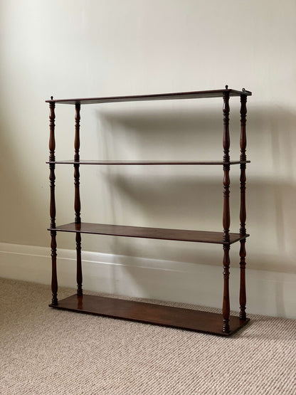 French antique mahogany wall hung shelf