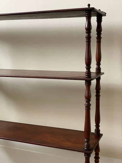 French antique mahogany wall hung shelf