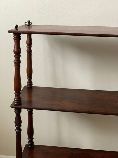 French antique mahogany wall hung shelf