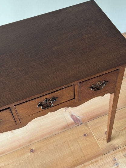 Victorian oak lowboy console table