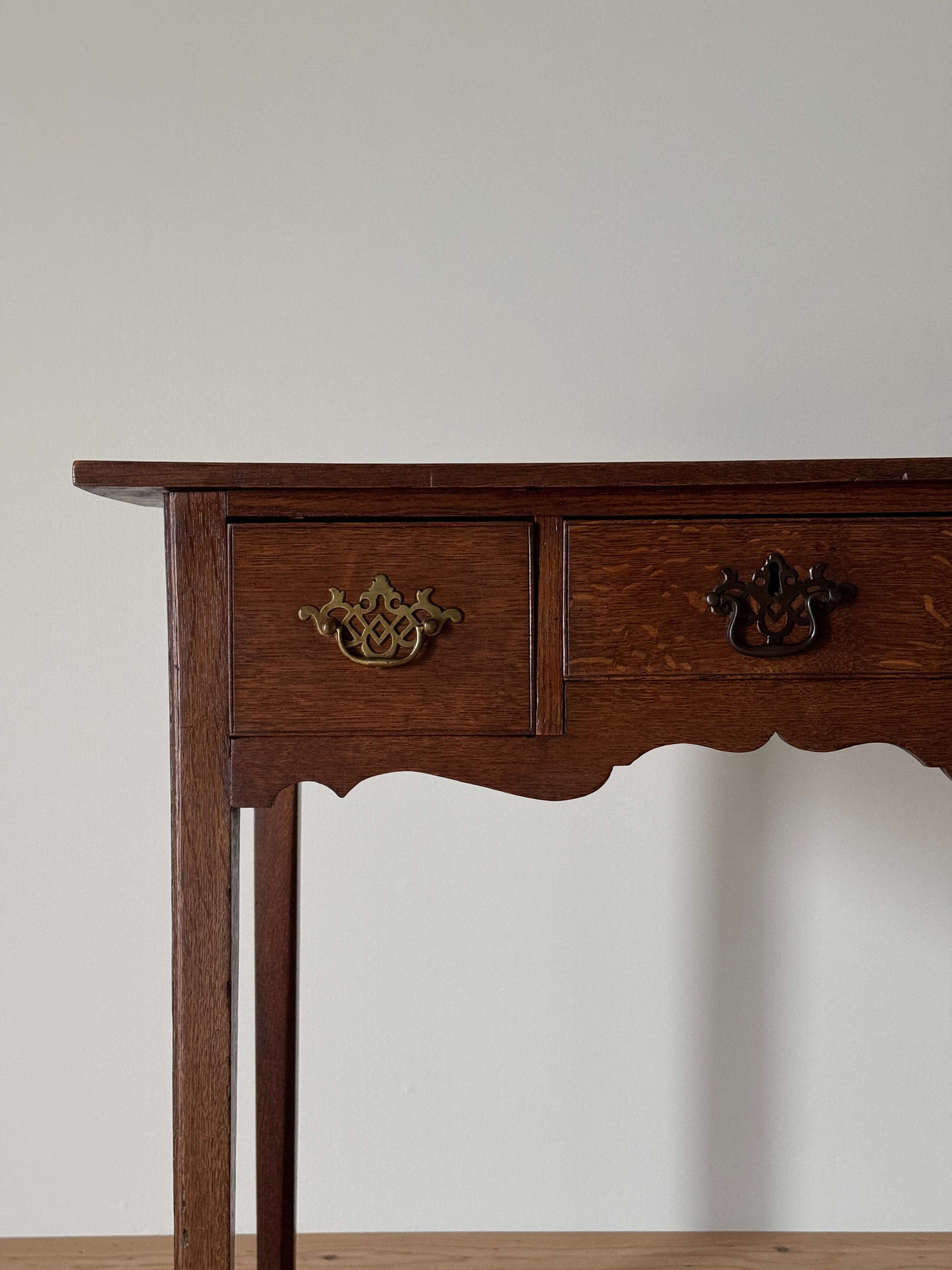 Victorian oak lowboy console table