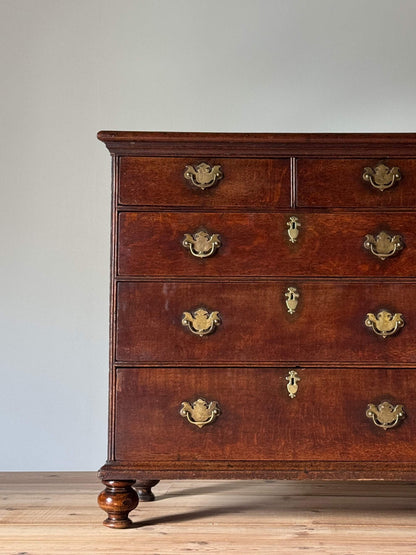 Georgian chest of drawers on bun feet