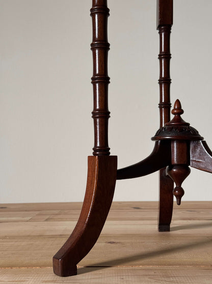 Antique clover leaf table with faux bamboo legs