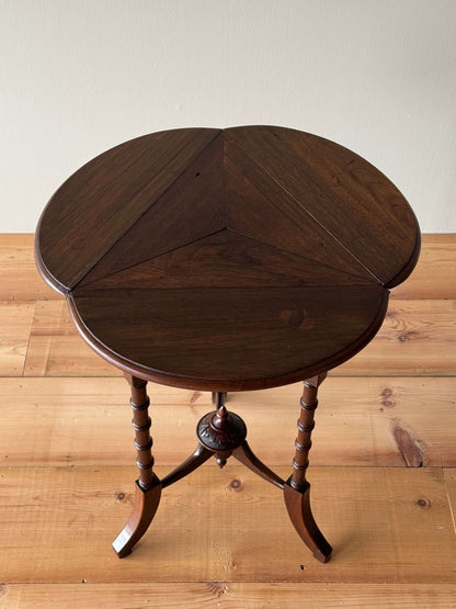 Antique clover leaf table with faux bamboo legs