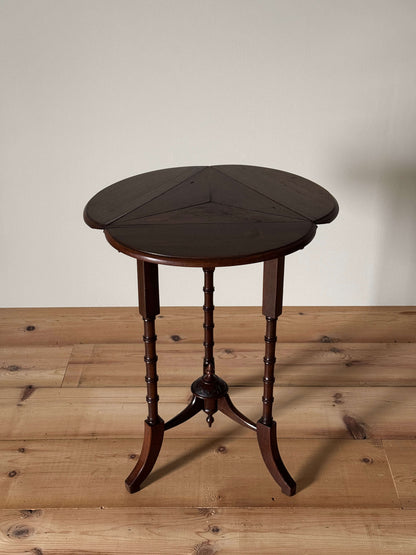 Antique clover leaf table with faux bamboo legs