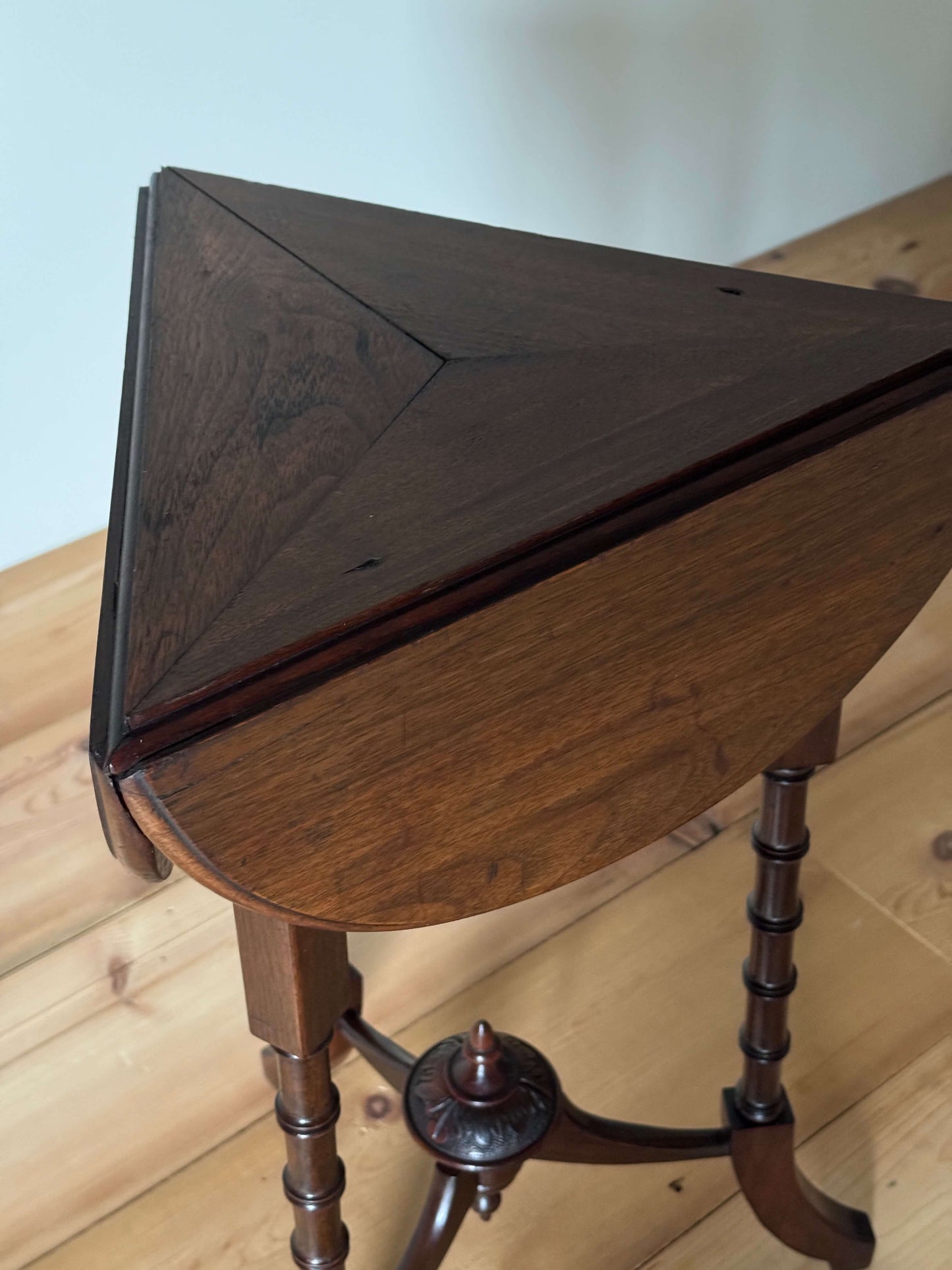 Antique clover leaf table with faux bamboo legs