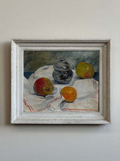 French vintage fruit still life oil painting