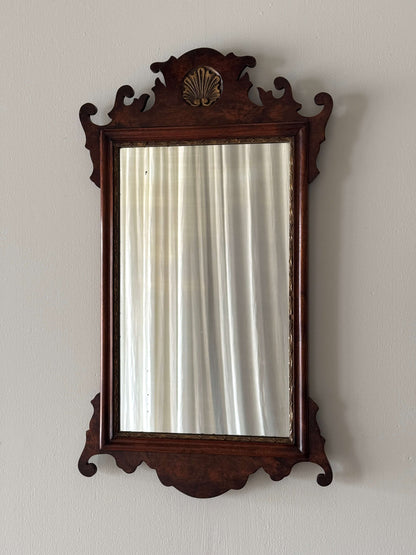 Antique walnut fret mirror