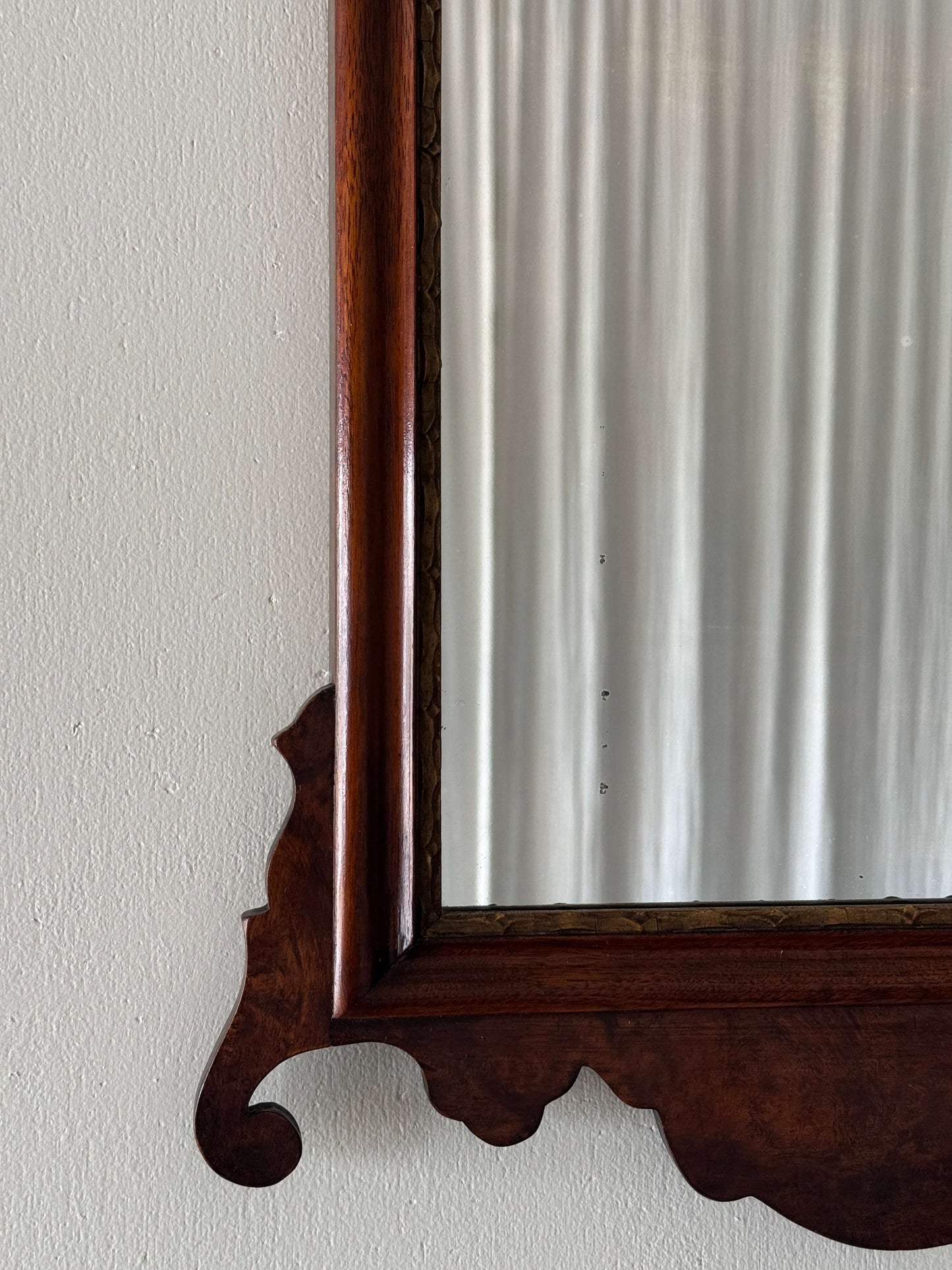 Antique walnut fret mirror