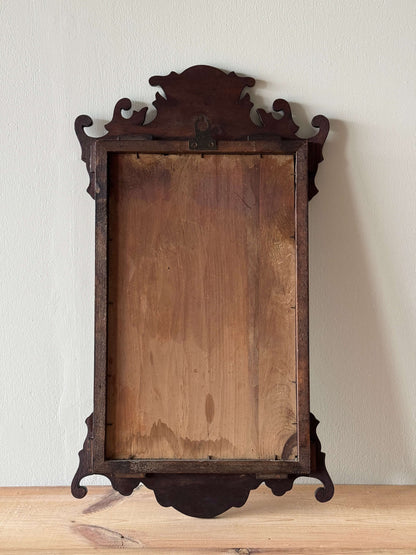 Antique walnut fret mirror