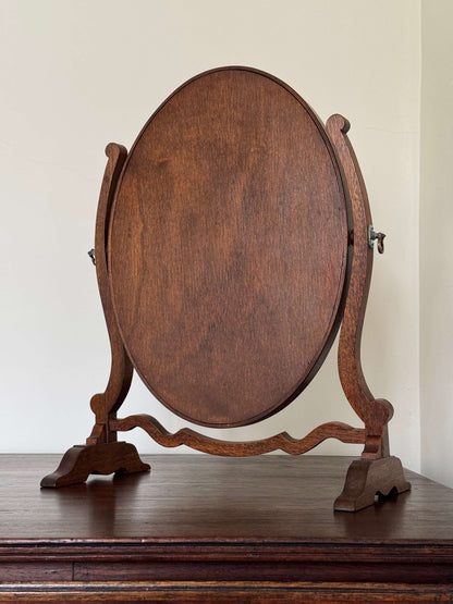 Oval Victorian table-top mirror