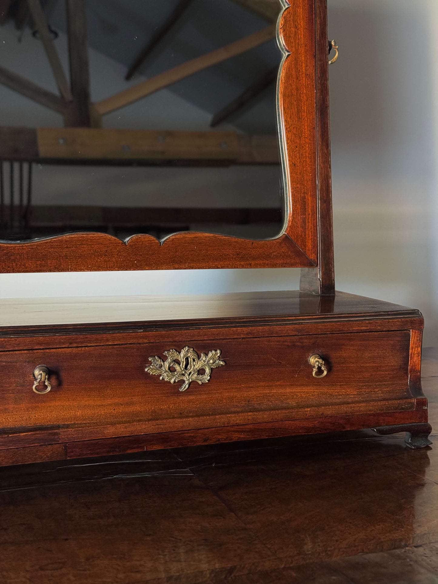 Victorian mahogany table-top mirror