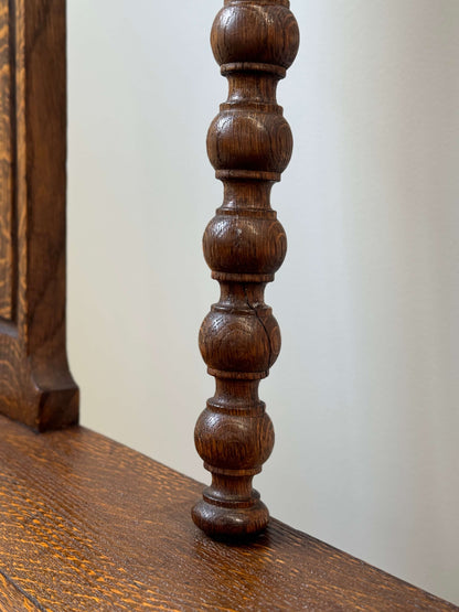 Antique Jacobean revival bobbin bench