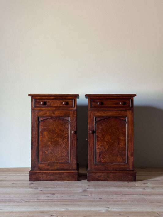 Pair of Victorian mahogany bedside cabinets