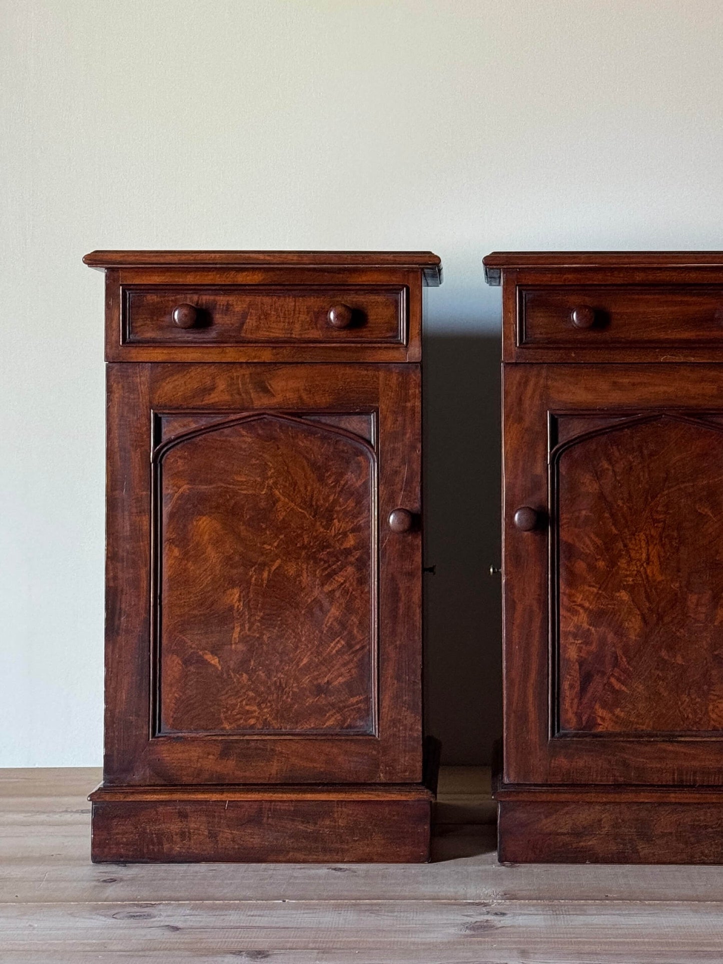 Pair of Victorian mahogany bedside cabinets