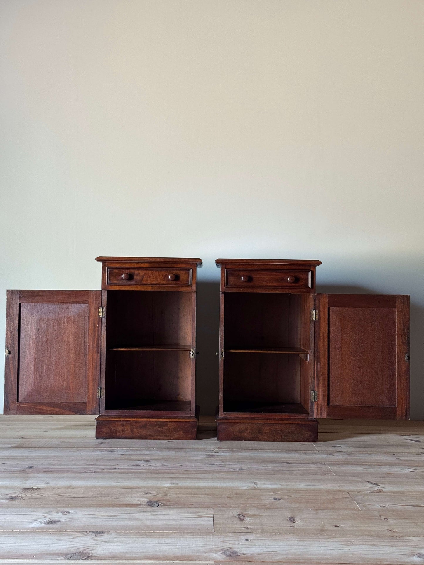 Pair of Victorian mahogany bedside cabinets