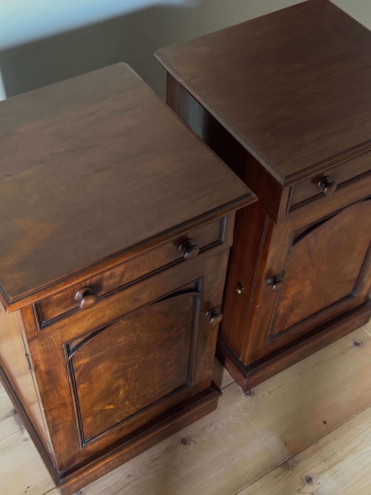 Pair of Victorian mahogany bedside cabinets