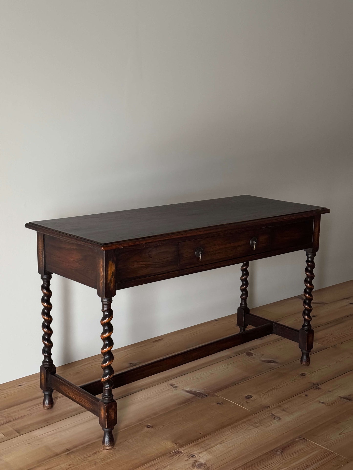 Victorian barley twist oak console table