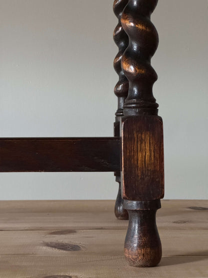 Victorian barley twist oak console table