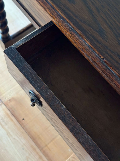 Victorian barley twist oak console table