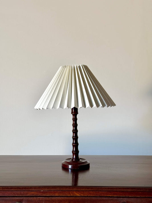French vintage faux bamboo wooden lamp