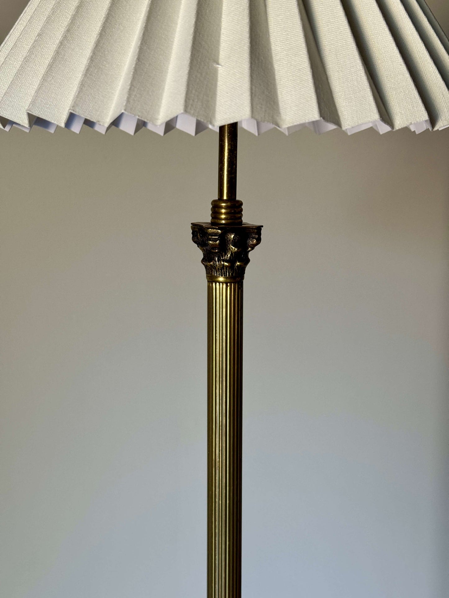Pair of 20th-century brass floor lamps
