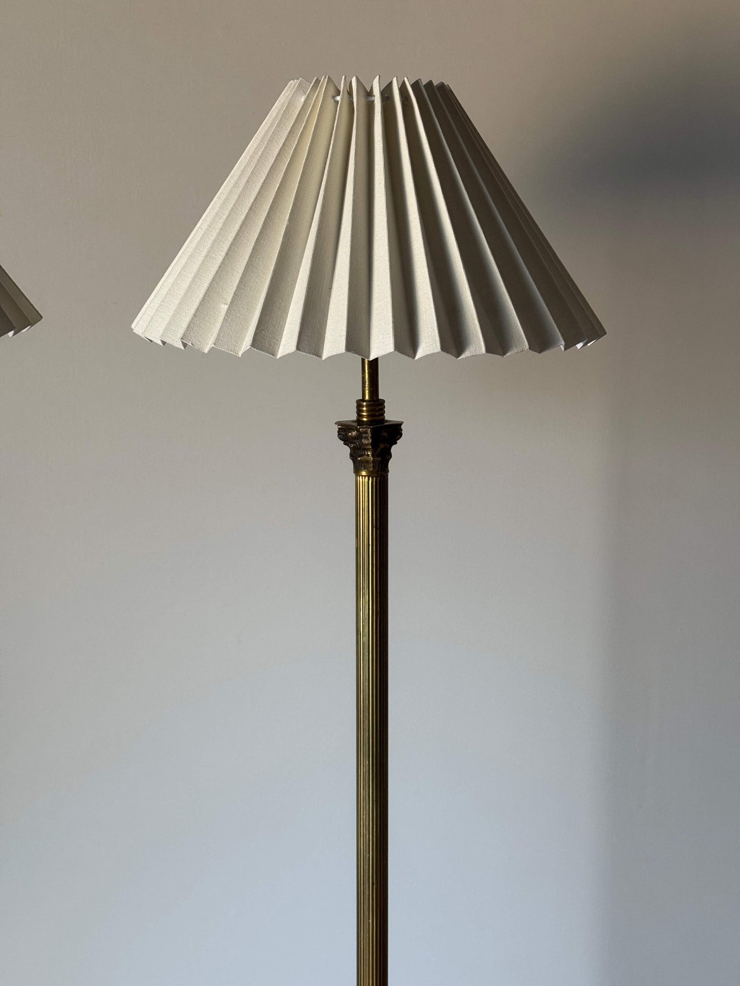 Pair of 20th-century brass floor lamps