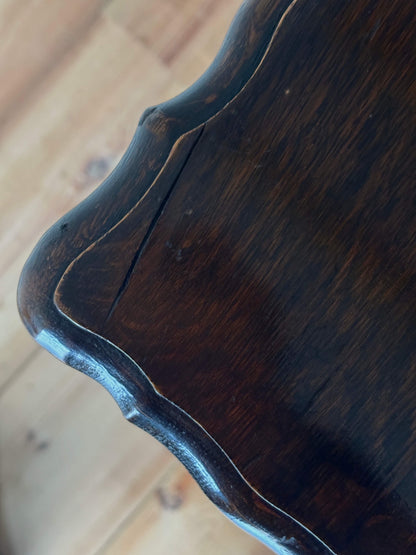 Vintage rectangular barley twist table with scalloped top