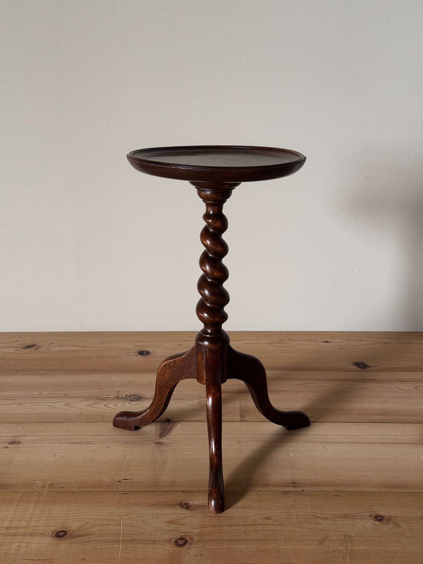 Vintage oak barley twist wine table