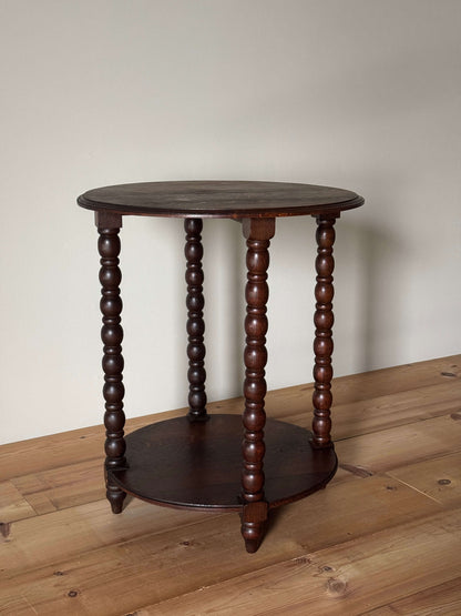 French vintage two-tiered bobbin table