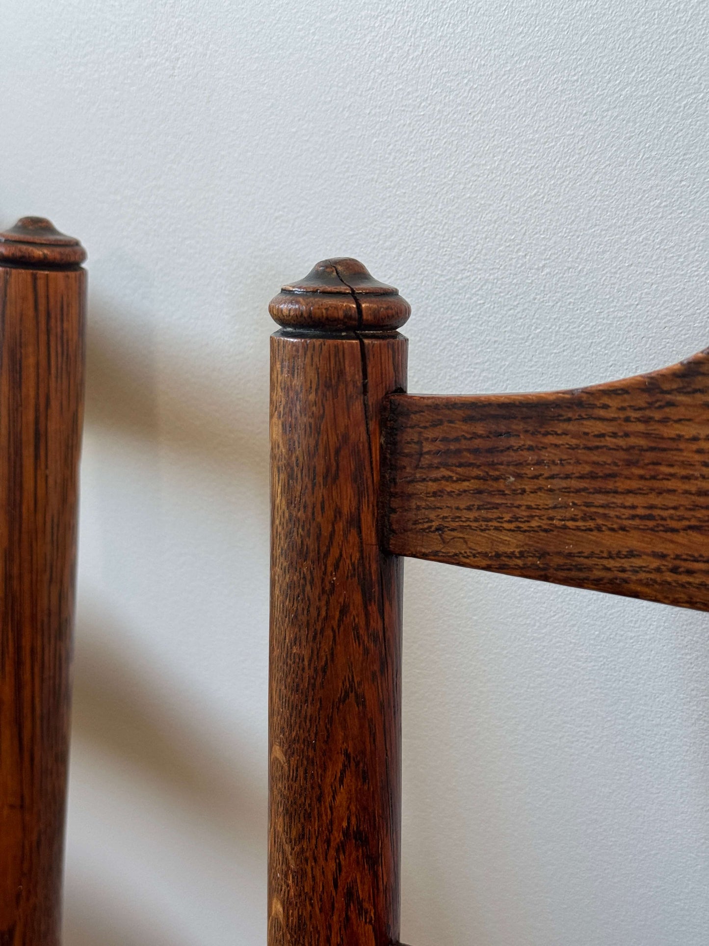 Set of four late 19th-century ladderback rush dining chairs