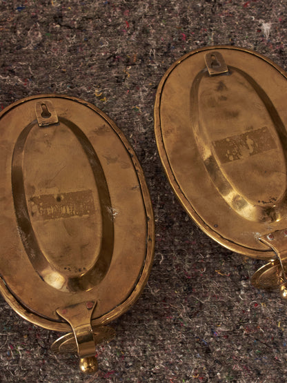 Pair of mid-century brass Swedish candle sconces