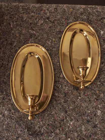 Pair of mid-century brass Swedish candle sconces