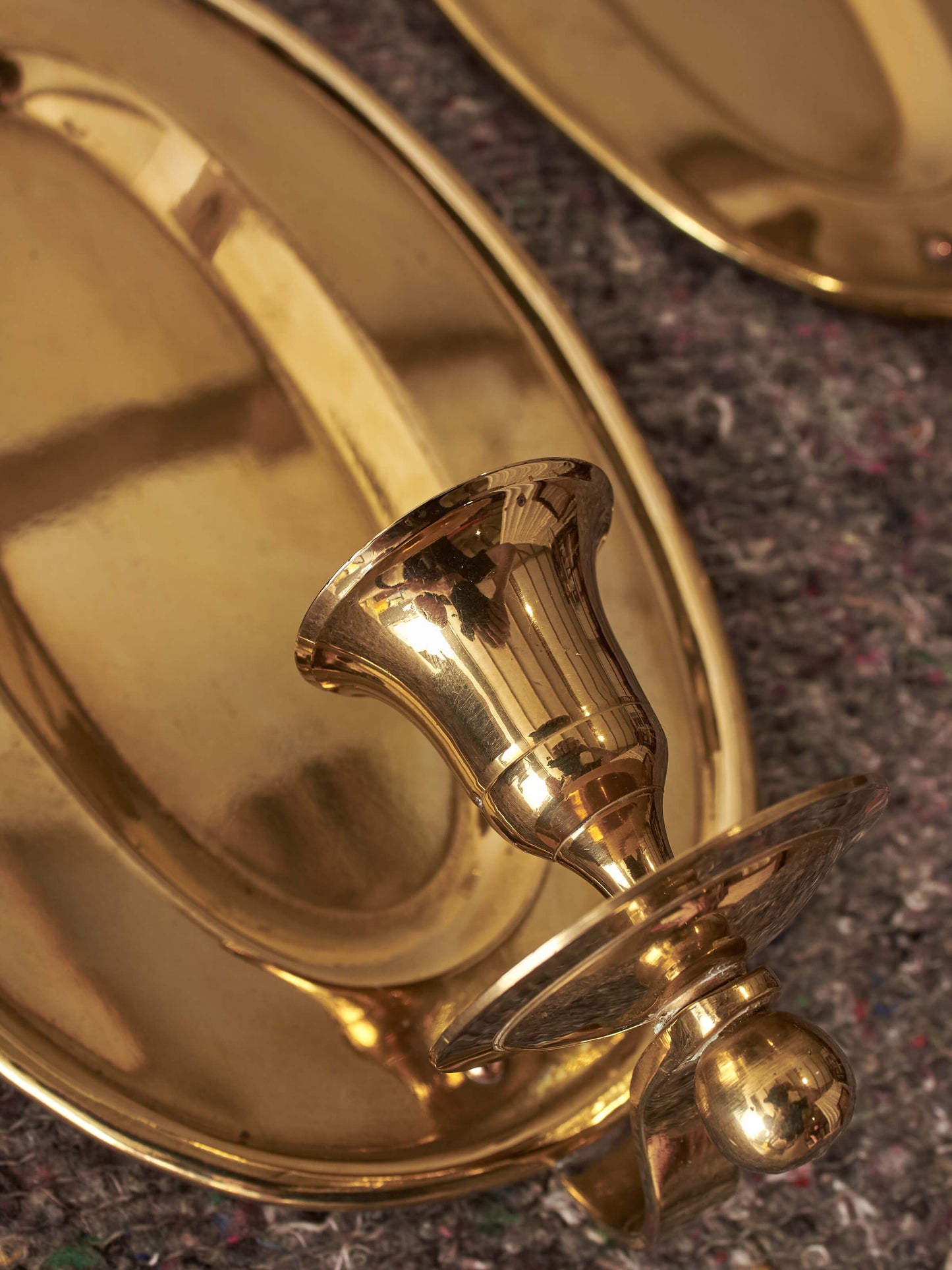 Pair of mid-century brass Swedish candle sconces