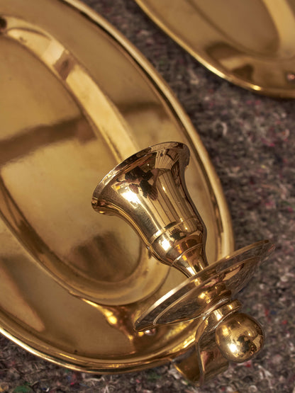 Pair of mid-century brass Swedish candle sconces