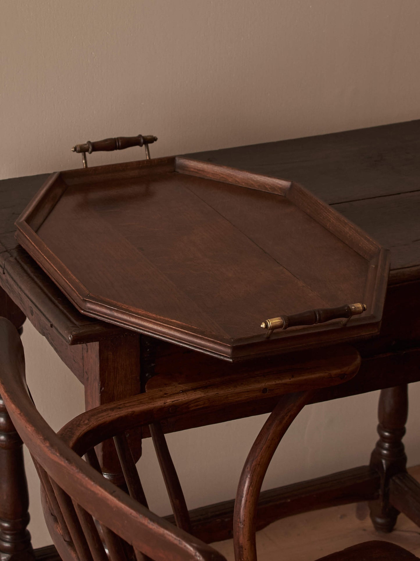 Edwardian oak tray