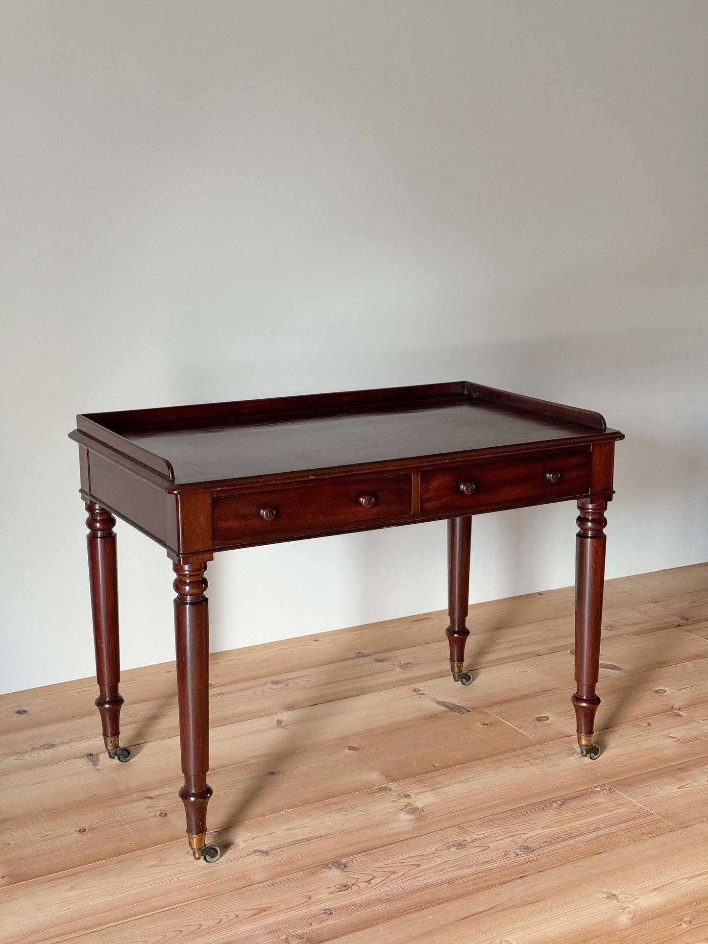 Victorian mahogany desk with gallery