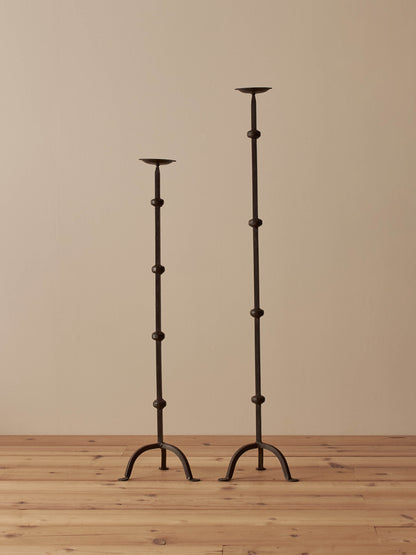 Pair of vintage wrought iron candlesticks