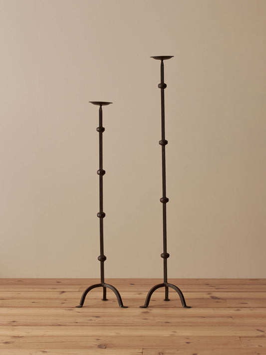Pair of vintage wrought iron candlesticks
