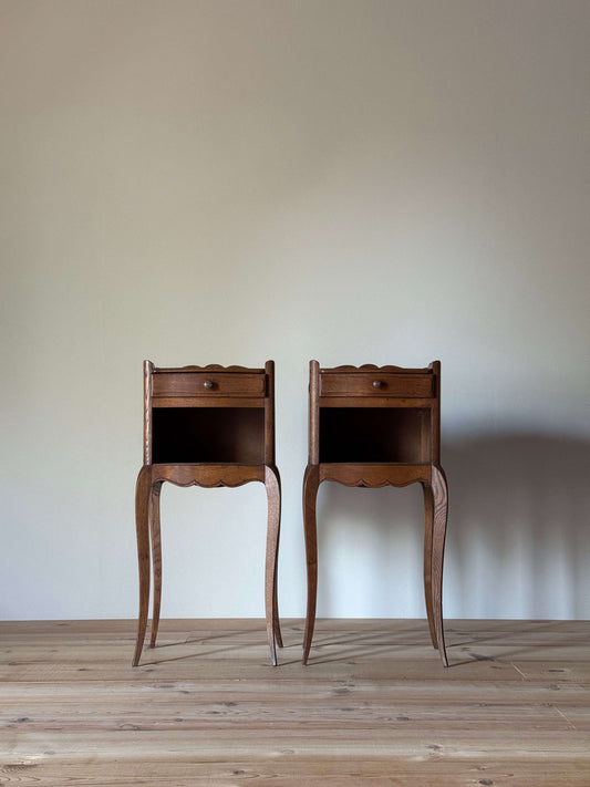 Pair of petite French bedside tables