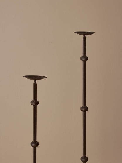 Pair of vintage wrought iron candlesticks