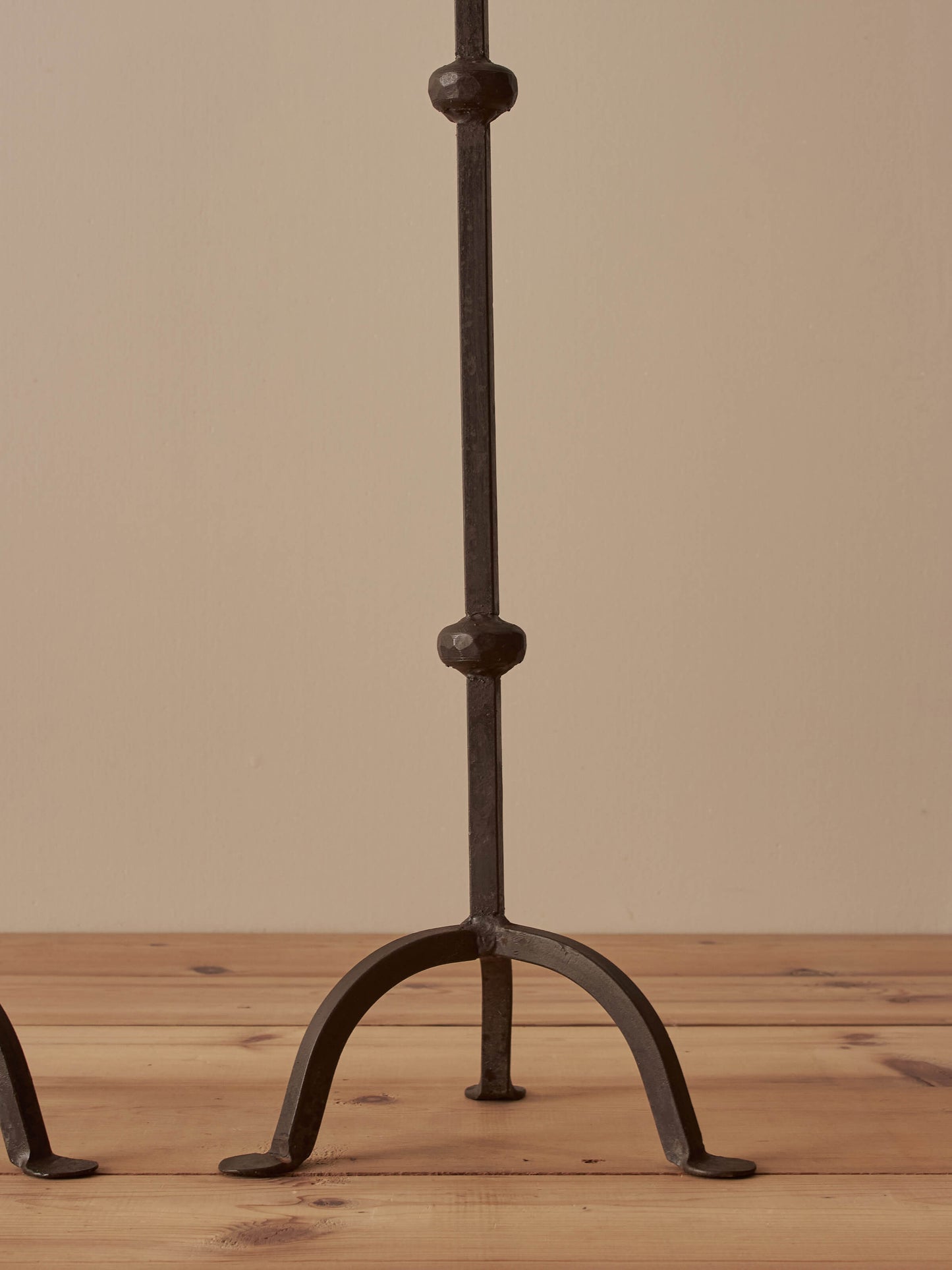 Pair of vintage wrought iron candlesticks