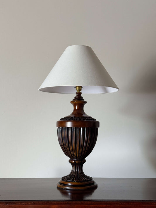 Large 20th-century wooden table lamp
