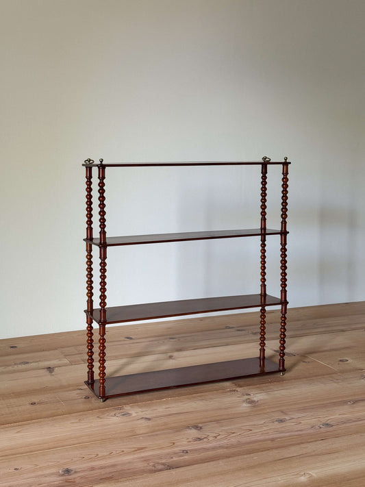 French antique mahogany bobbin shelf